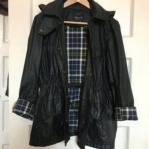 Madewell Black Waxed Cotton Military Anorak